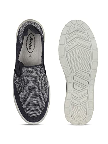 Image of Bata Men Trek Knit Sneakers, Black,