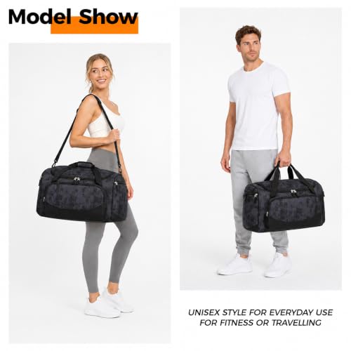 Image of Uarition Gym Bag for Men & Women - 50L Duffle Bag for Travel, Black Tie-Dye