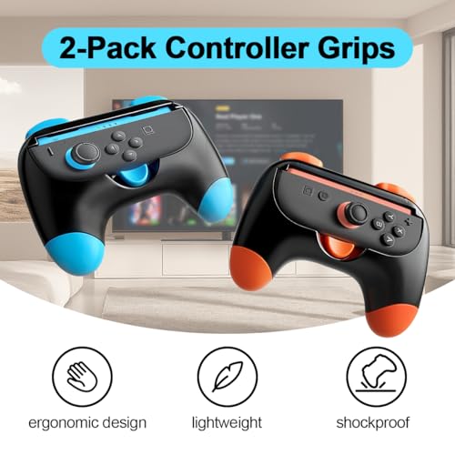 Viechoes Juego de 2 mando nintendo switch 2 accesorios compatibles con Nintendo Switch 2 Joy-Con,Diseño ergonómico,Cómodo Soporte switch 2 grip - imagen 2