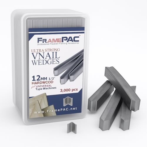 Image of V Nails for Picture Frames Hardwood Universal (UNI) 12mm (1 /2 Inch) [3000 V-Nail Pack, Stacked] - (for use in Automatic V Nailer for Picture Framing, Automatic V Nailer for Picture Frames)
