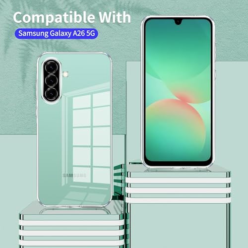 Image of DIZORO Case for Samsung Galaxy A26 5G, Military Grade Drop Protection Phone Case, Yellowing Resistant, Anti-Scratch Hard PC Back, Shockproof Hard Ultra-Thin Protective Cover, Clear