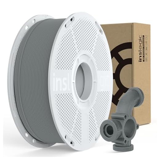 Inslogic PA6-GF25 Nylon Filament Reinforced with Glass Fiber 1.75mm, High-Temp 3D Printing Material with 210°C HDT, 1kg Spool Filament, Tough & Heat-Resistant, for Industrial FDM Printers (Grey)