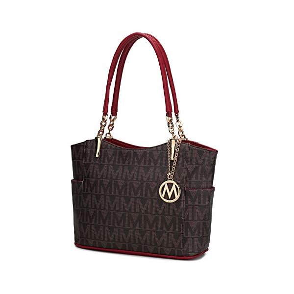 Mia-K-Collection-Shoulder-Handbag-for-Women-Vegan-Leather-Satchel-Tote-Bag-Top-Handle-Purse-Ladies-Pocketbook Mia K Collection Shoulder Handbag for Women: Vegan Leather Satchel-Tote Bag, Top-Handle Purse, Ladies Pocketbook Red