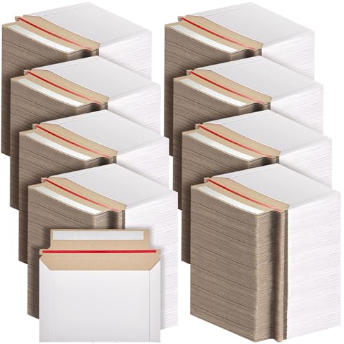 Affrolling 800 Pcs 6.5 x 4.5 Inch Rigid Photo Mailers Cardboard, White