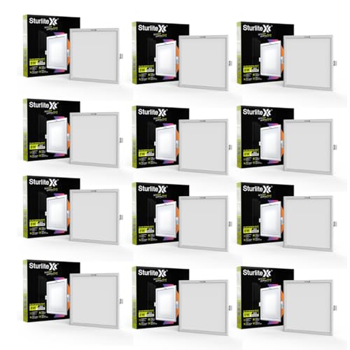 Image of Sturlite Dex 8 Watt Square LED Downlight|Cool White Color Temperature (6.5k)|Cut-Out 4 Inch|800 Lumens Recessed Panel & Surge Protection Ceiling Light for Multiple Usage - (Pack of 12)