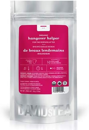 DAVIDsTEA Organic Hangover Helper Loose Leaf Tea, Premium Detox Tea with Yerba Mate, Dandelion Root and Ginger, 2 ounces / 50 grams