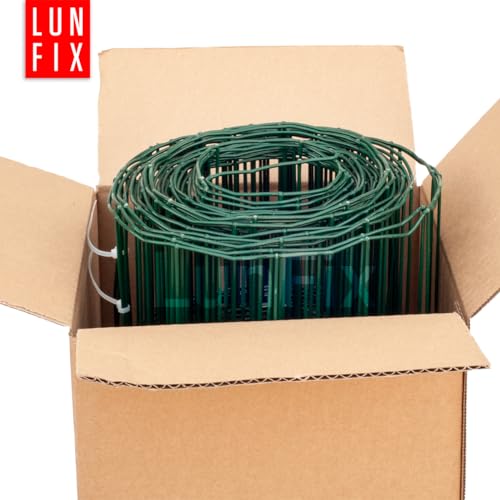 Maschendrahtzaun - verzinkter Stahl Grün PVC-beschichtet, 100 x 50 mm, Ø 2.2 mm, 100 cm x 10 m, Gartenzaun Hundezaun Wildzaun Hühnerzaun Drahtgitter Zaun Schweißgitter, Lun Fix