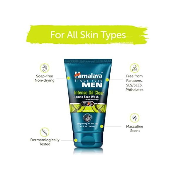 Himalaya-Mens-Intense-Oil-Clear-Lemon-Face-Wash-Deep-Cleaning-Daily-Facial-Cleanser-Non-Drying-For-Normal-to-Oily-Skin-338-oz Himalaya Men's Intense Oil Clear Lemon Face Wash, Deep Cleaning Daily Facial Cleanser, Non-Drying, For Normal to Oily Skin, 3.38 oz
