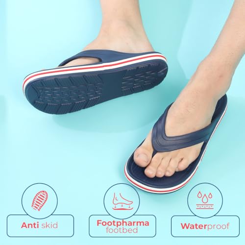 Image of YOHO Grip Orthopedic Slippers for Men | Waterproof Monsoon Footwear | Footpharma Footbed & TripleDense Foam | Anti-Skid Chappals