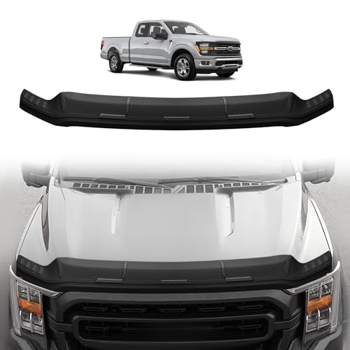 TripleAliners Hood Deflector Protector Compatible with 2021-2025 2026 Ford F150 F-150 Accessories Hood Protector TPE Bug Deflector Shield Replacement(Not Fit Tremor/Raptor 2024+Platinum/King Ranch)