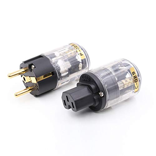 Lysee Plug & Connectors - pair EU version Power Plug IEC connector for audio power cable - (Color: 10 pairs)