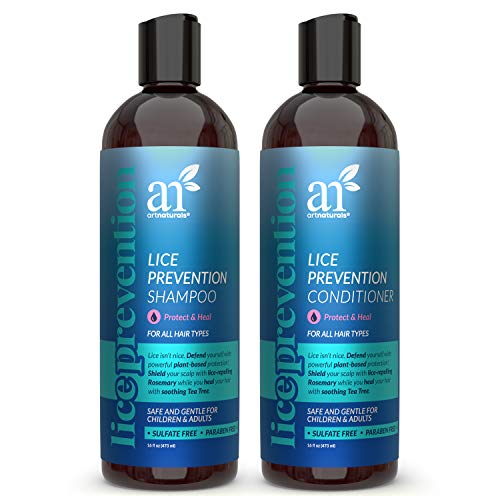 ArtNaturals Lice Prevention Shampoo and Conditioner (2 x 16 Fl Oz / 473ml) - with Rosemary & Tea Tree - Lice Shield for Adults & Kids - Safe for Daily Use - Sulfate & Paraben Free - All Hair Types