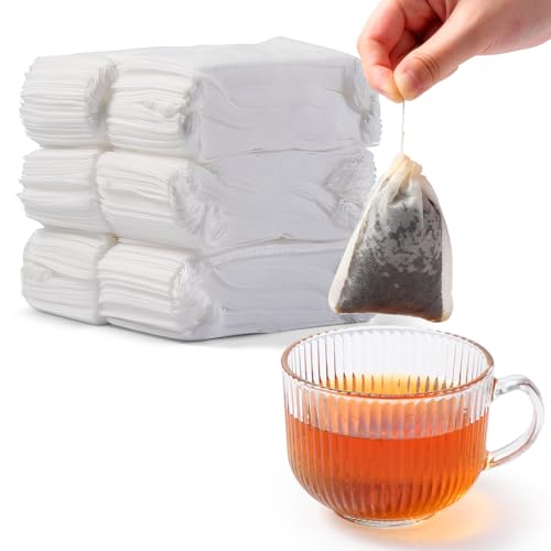 Diboniur 600 Piezas Bolsas de Te Vacias de Tela No Tejida, Colador Te Desechable con Cordón, Infusor de Te para La Bodega, Café, El Mercado de las Flores, Hierbas, Épicas, Lavanda (7 x 9 cm)