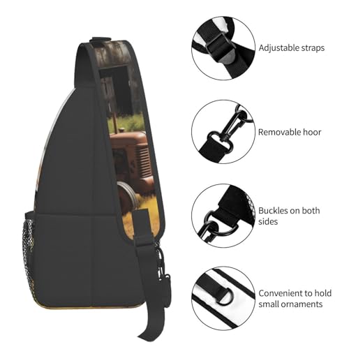 Old Wooden Barn bolso cruzado para hombres y mujeres negro miniatura 5