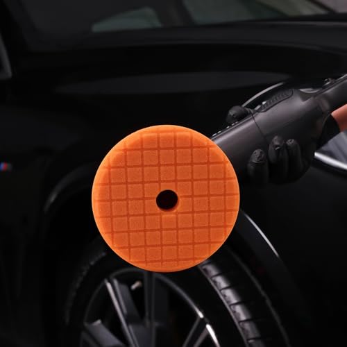 Image of SPTA PRO Orange Heavy-Cut Polishing Foam Pad, 1Pc 5 Inch 125mm Backing Plate Compound Buffing Polishing Sponge Pads for Car Buffer Polisher Compounding, Polishing and Waxing -SF501