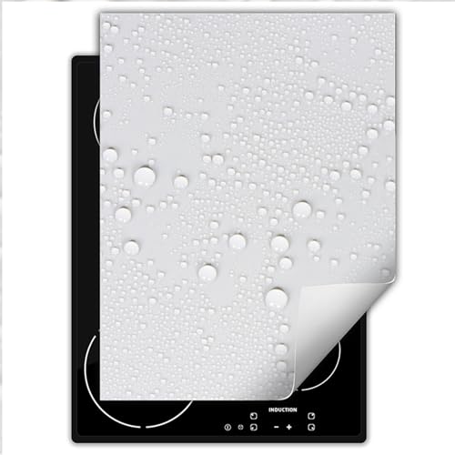 TMK ArtDeko Placa protectora vitroceramica induccion 40x52 cm Vinilo, Protector Vitroceramica Induccion, Gotas Blancas