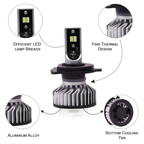 Image of H4 LED Headlight Bulb 30W AC /DC Dual Color White & Yellow High Brightness LED Lamp with Quick Heat Dissipation - Universal Headlight for Bike & Car (Pack Of 1)