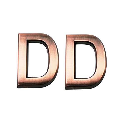 Cobata 2.75 Inch Adhesive House Numbers, Mailbox numbers, Street Door Numbers, Self-stick Address Signs for Apartments, Double Bronze Letter D