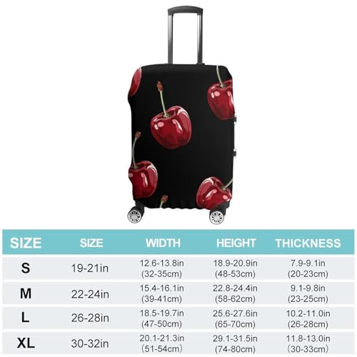 Cherry Cartoon Pattern Luggage Cover, Washable Elastic Suitcase Cover Protector Fit 18-32 Inch Luggage2