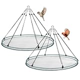 2 Pack Bird Seed Catcher Trays for Hanging Bird Feeder Platform 30" Seed Catcher for Hummingbird Feeders with Adjustable Hanging Hoop for Outdoor Garden
