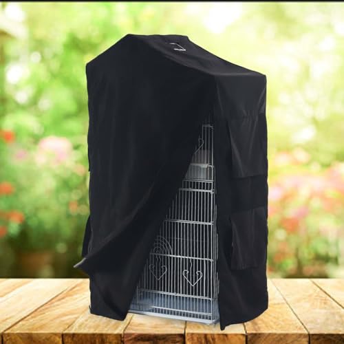 Image of Baoblaze Bird Cage Cover,Blackout Cover Shading Cloth, Washable Birdcage Cover, Windproof for Parrot Parakeets Lovebirds Macaw Square Cages Accessories
