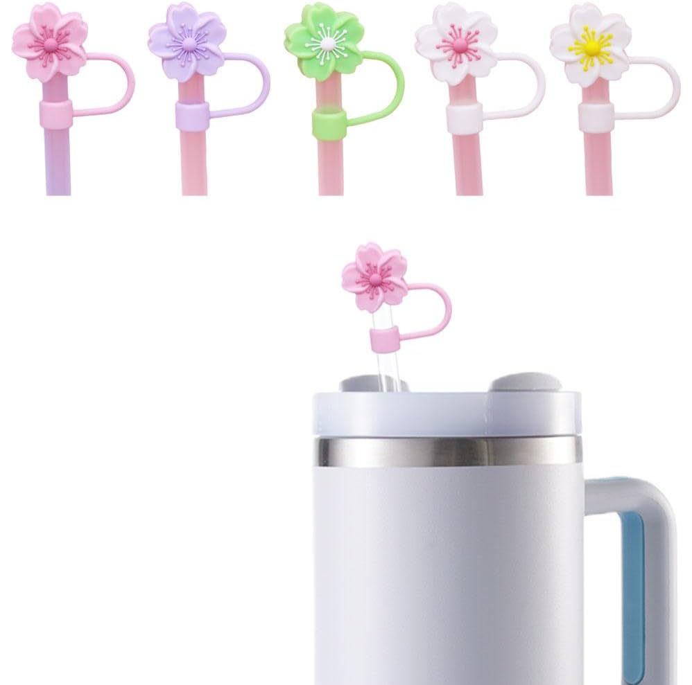 Copri Cannuccia In Silicone Con Fiori Di Ciliegio – Per Tazze Stanley E Cannucce Da 10 Mm, Antispruzzo - 2