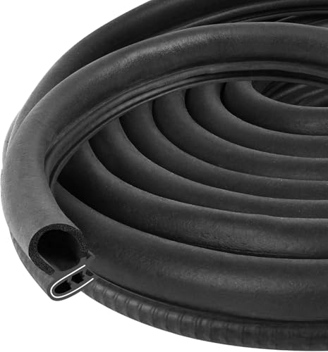 Automotive Door Weather Stripping 30Ft Car Door Rubber Edge Trim Seal Strip Gasket with Side Bulb for Car Bus Camper Boat RV Truck Doors