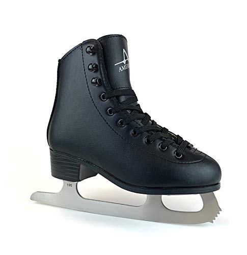 American Athletic Shoe Boy's Tricot Lined Figure Skates, Black, 11 (51711)