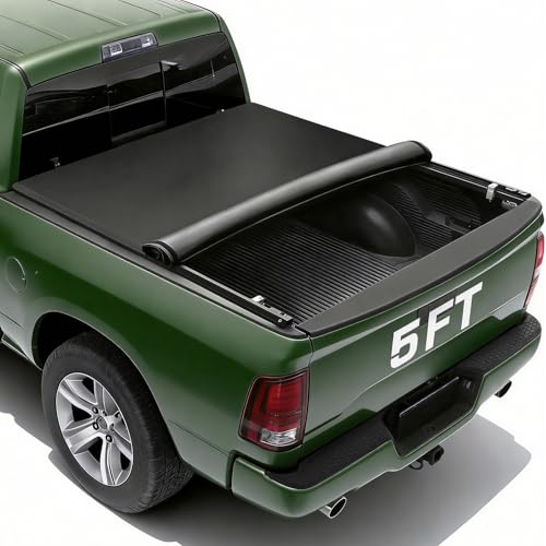 RHOBRA Soft Roll-Up Truck Bed Tonneau Cover Compatible with 5ft Bed of 2005-2026 Nissan Frontier(w or w/o Track Rail System), 26.5oz Heavy-Duty Vinyl, Weather Resistant Bed Cover for Pickup Truck
