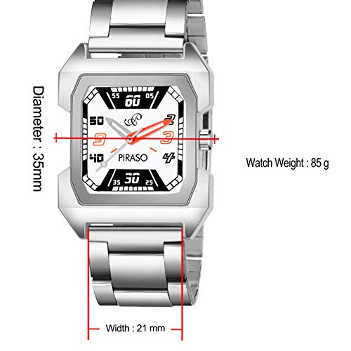 Image of PIRASO Fast Trend Rectangular CASE with Designer Display Analogue Watch for Men and Boys