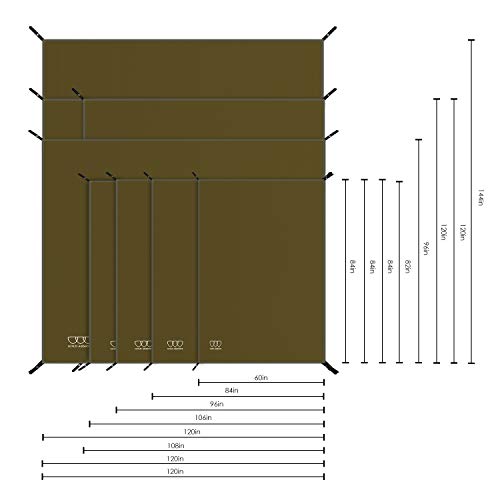 Gold Armour Tent Footprint, Camping Tarp Waterproof Ultralight - 84X60In | 84X84In | 84X96In | 82X106In | 120X108In | 120X120In | 120X144In Floor And Ground Tarps For Camping (Od Green 84X96In) #TOP5