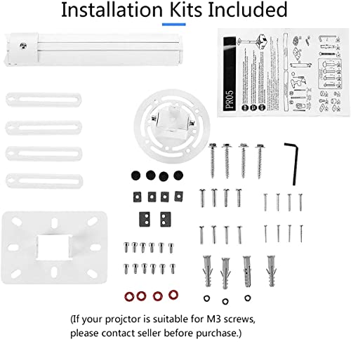 Suptek White Projector Ceiling Mount Bracket Fits Flat Or Sloped Ceiling Height Adjustable With Extendable Length For Lcd/Dlp Projectors (Pr05) #TOP5