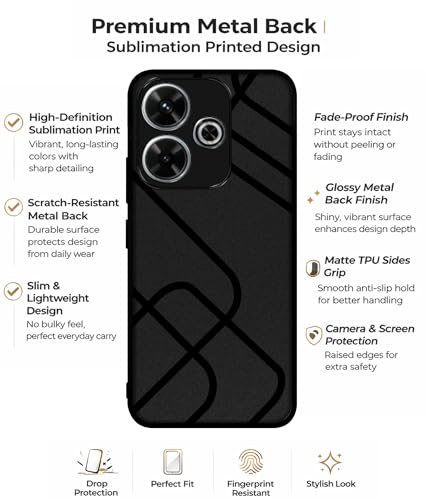 Casotec Zig-Zag Black Case for Mi Redmi 13 5G - Image 3