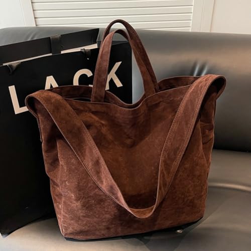 Womens Suede Tote Bag Faux Leather Hobo Bag Vintage Top Handle Purse Large Messenger Handbag Fashion Shoulder Satchel Purse3