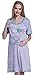 Produktbild Happy Mama. Damen Umstands-Nachthemd mit Stillfunktion. Stillshirt Kurzarm. 141p (Grün, EU 38/40, M)