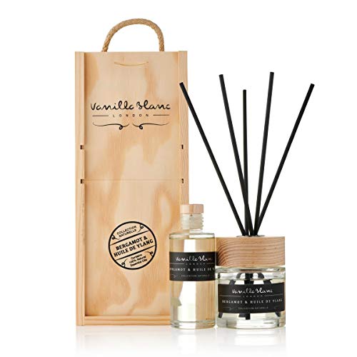 Diffuseur de roseaux naturel anti-odeurs maison boîte bois et recharge - 2