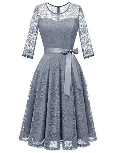 Dressystar Women's Floral Lace Dress Short Bridesmaid Dresses wit...