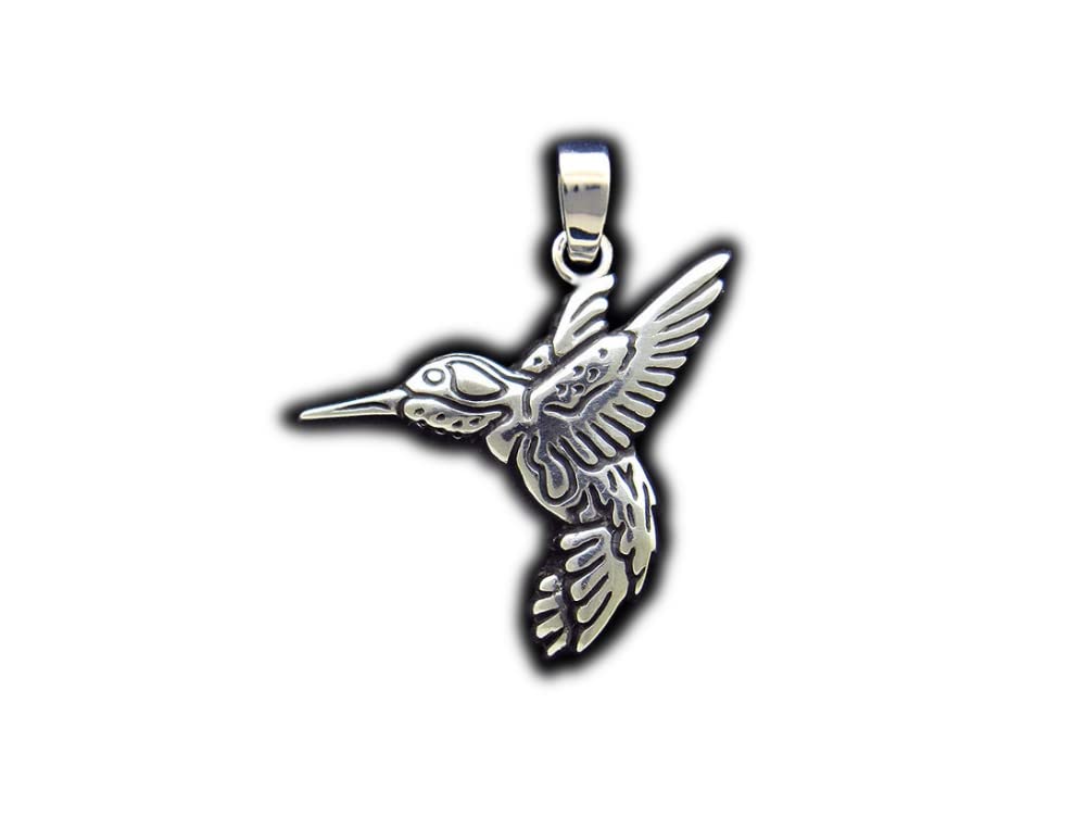 Paxton JewelryHummingbird Charm Hummingbird Necklace in Solid Sterling Silver Hand Carved & Cast by Paxton