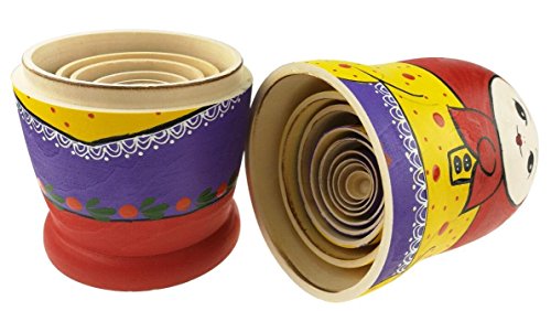 Winterworm Babuschka Puppen Matroschka Holzpuppen Handarbeit Russische Puppe 10 Teilig Bauernhof Thema