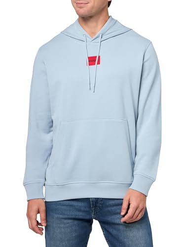 Sweatshirt HUGO de qualité supérieure en jersey de coton bleu poudre à capuche