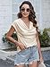 Womens Tops Holiday Outfits Fashion 2025 Elegant Cowl Neck Short Sleeve T Shirts Apricot Blouses Dressy Casual Sexy Off Shoulder Summer Basic Shirts Apricot XXL
