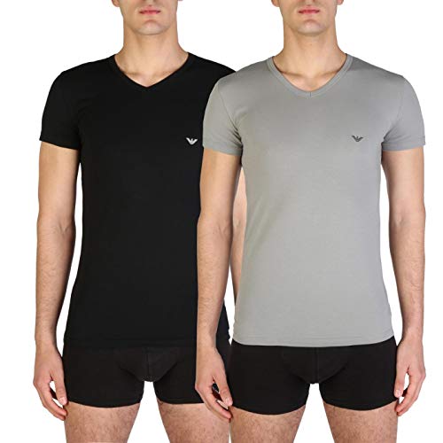 Emporio Armani CC717 111512, Camiseta Interior Hombre, Negro/Gris (Black/Grey), M