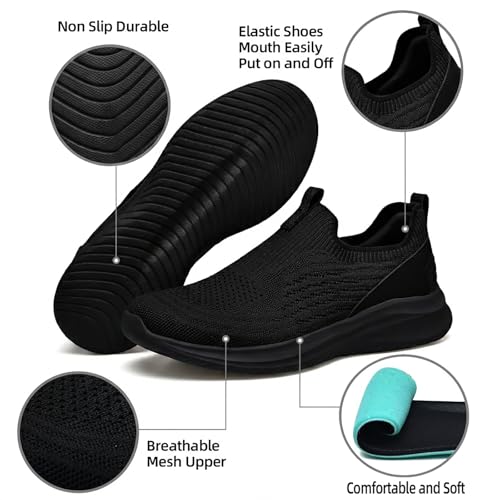 Image of TIOSEBON Women's Walking Tennis Shoes Knit Comfortable Slip on Breathable Mesh Lightweight Sneaker