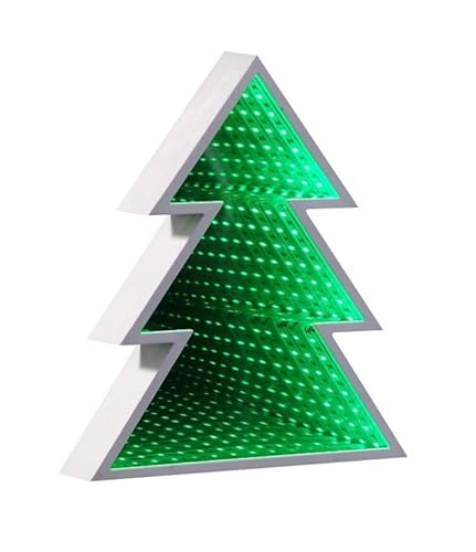 Luna24 simply great ideas... Lampada da specchio a LED a forma di albero di Natale,3 D ''tunnel'' 27 x 5 x 30 cm,illuminazione natalizia,funzionamento a batteria,illuminazione natalizia,finestra