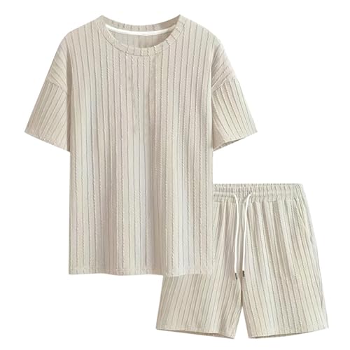 Ensemble t-shirt musculaire et short côtelé stretch homme pour sport