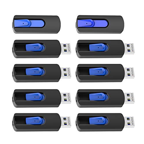 Clés USB 2.0 rétractables 32 Go bleu lot de 10 finies les pertes de capuchons et de fichiers