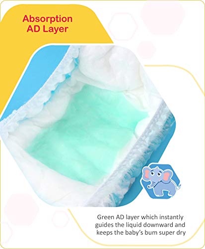 Image of Babyhug Baby Diapers Pants Medium Pack of 76- Advanced Soft Diapers Pants(M76) (7-12 Kg)