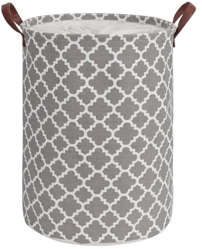 Image of 48L Large Laundry Basket, Collapsible Laundry Bag, Freestanding Tall Clothes Hamper, Foldable Washing Bin (Grey 48 L)