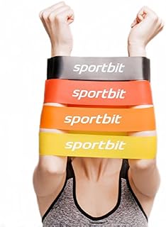 SPORTBIT Pilates Flexbands Set with Bag & e-Book for Exercise & Workout