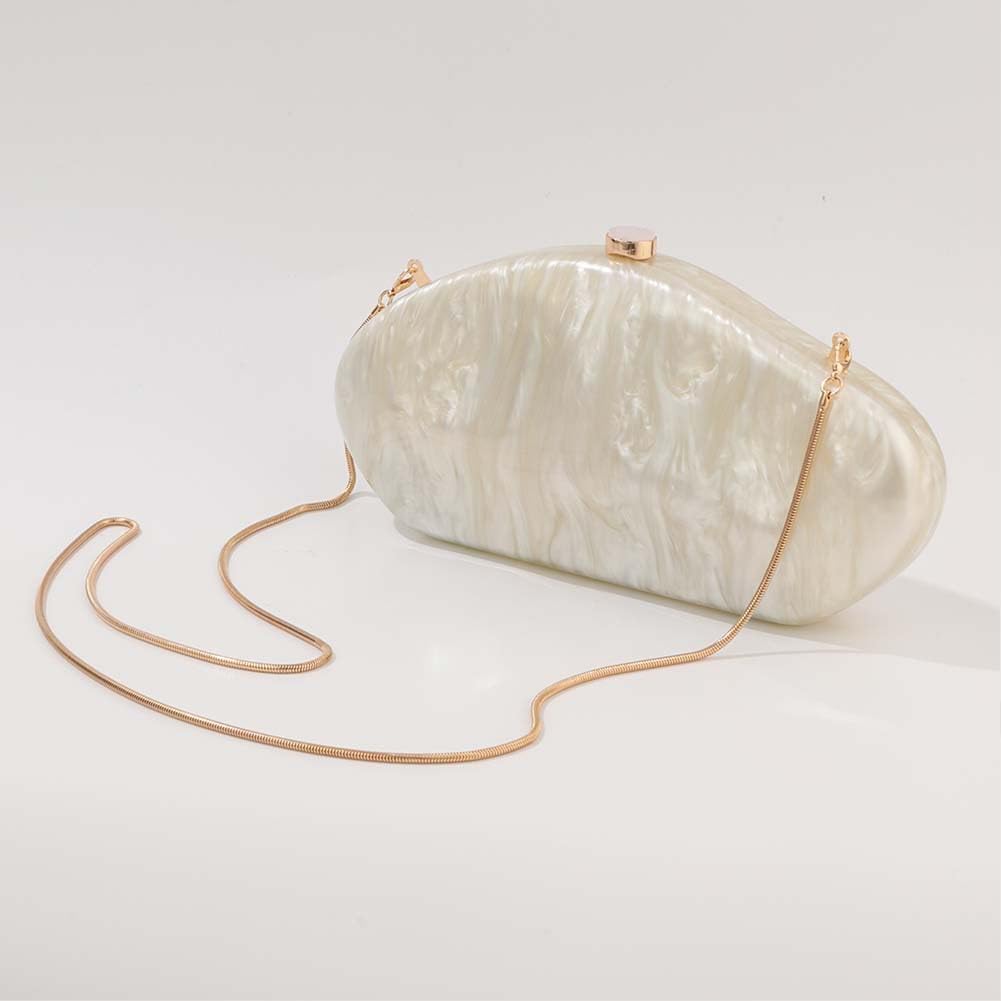 Acrylic Shell Clutch Purse for Women Metallic Evening Bag Large Designer Acrylic Handbag for Wedding Party Prom image 3